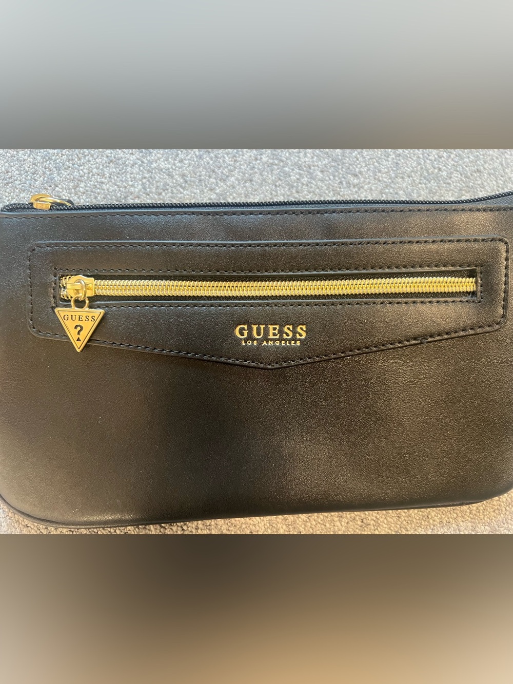 GUESS Black Wristlet with Gold Hardware and Red Flower Charm - Picture 4 of 8